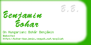 benjamin bohar business card
